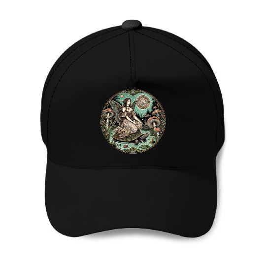 Enchanted Forest Fairy on Turtle Baseball Caps