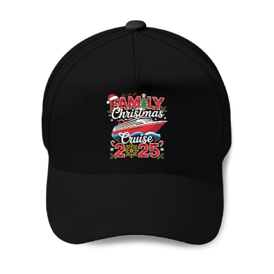 Family Christmas Cruise 2025 Design Baseball Caps