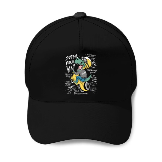 Dinosaur Racer with Streetwear Vibe Baseball Caps