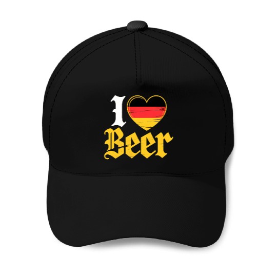 I Love Beer German Bier Funny Germany Flag Baseball Caps