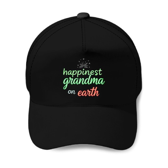Happiest Grandma on Earth Neon Design Baseball Caps