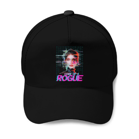 Futuristic Digital Rogue Illustration Baseball Caps