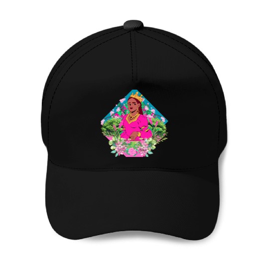 Queen in pink and green  Baseball Caps