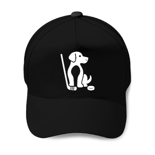 Dachshund Beagle hockey pet silhouette minimalist Baseball Caps
