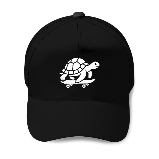 Minimalist turtle skateboard skateboarder Baseball Caps