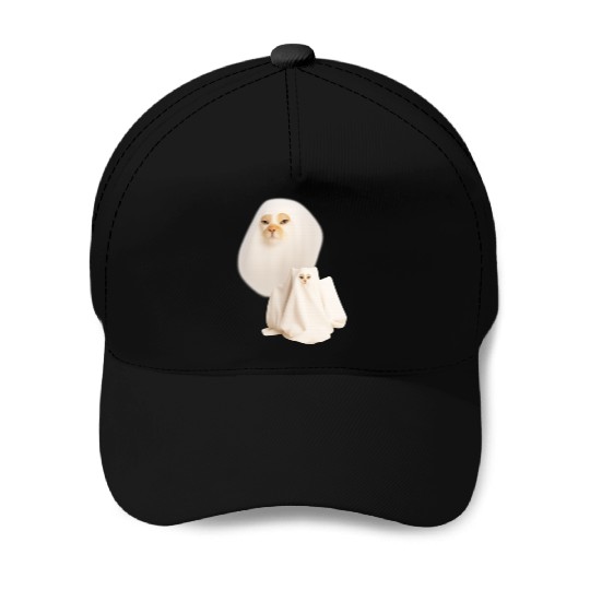 ghost cat meme funny halloween Baseball Caps