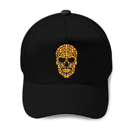 Candy Corn Skull Skeleton Halloween Costume Baseball Caps