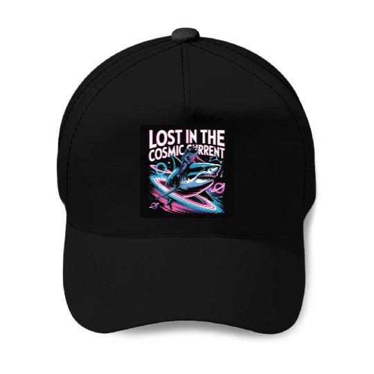 Cosmic Shark Adventure Baseball Caps