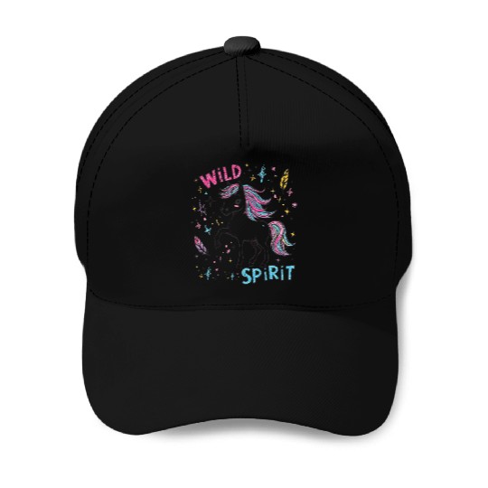 Colorful Wild Unicorn Spirit Design Baseball Caps