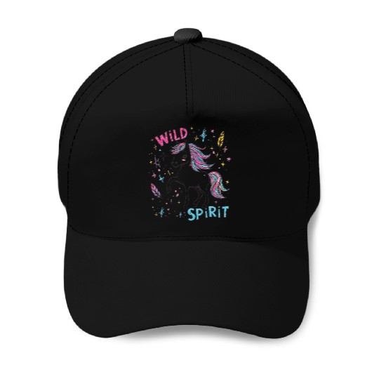 Colorful Wild Unicorn Spirit Design Baseball Caps