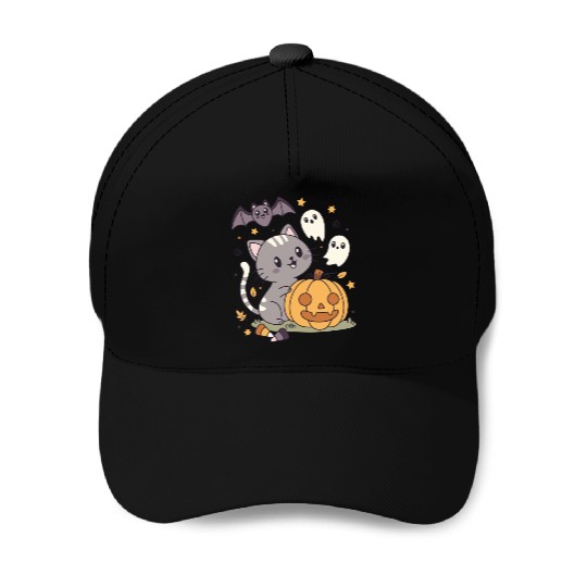 Halloween Kawaii Cat Bat Pumpkin Baseball Caps