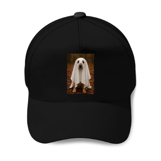 Autumn Forest Ghost Dog Tapestry Baseball Caps