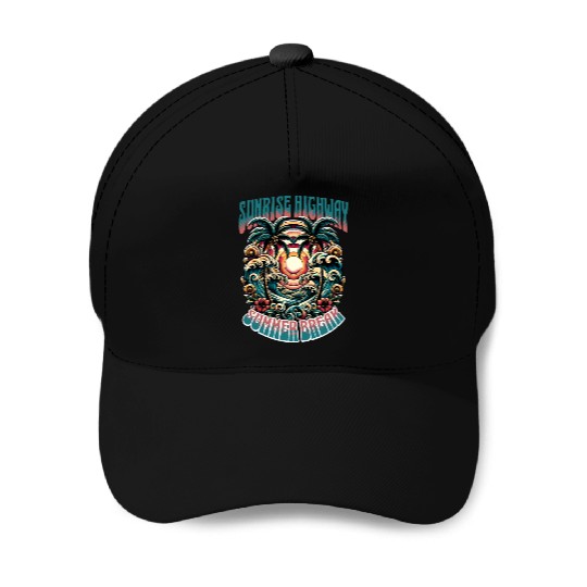 Sunrise Highway Summer Break Design Baseball Caps