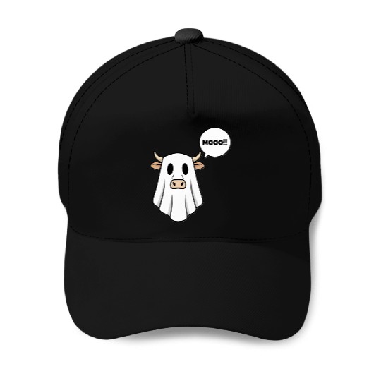 Funny Ghost Cow Baseball Caps
