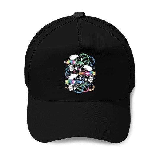 VR Skeleton Head Circuit Vision Streetwear Baseball Caps