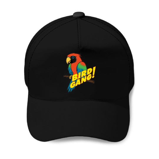 Bird Gang Parrot Cartoon Sticker | Tropical Funny  Baseball Caps