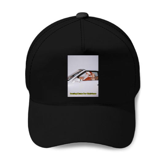 Santa's Joyful Ride Card Design Baseball Caps