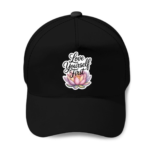 Inspirational Lotus Floral Affirmation Baseball Caps