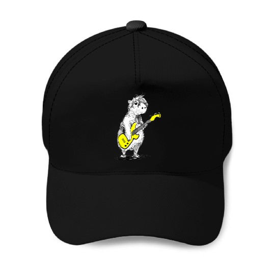 Capybara Guitarist Baseball Caps