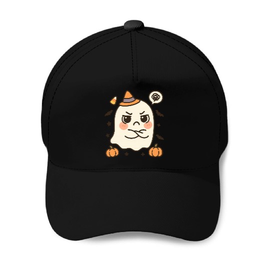 Cute Ghost with Halloween Pumpkins Baseball Caps