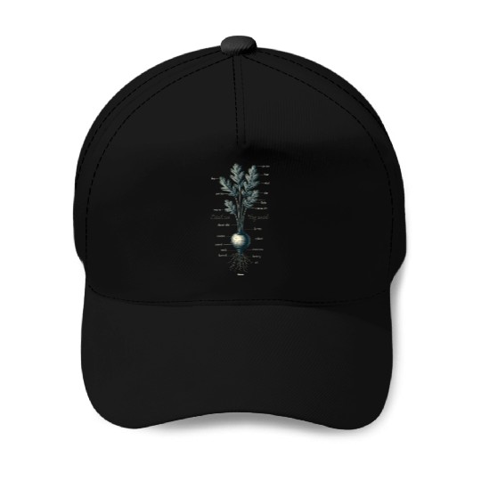 Illustrated Vegetable Cross-Section Design Baseball Caps
