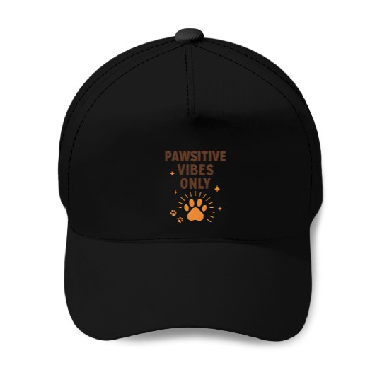 Pawsitive Vibes Only Animal Print Baseball Caps