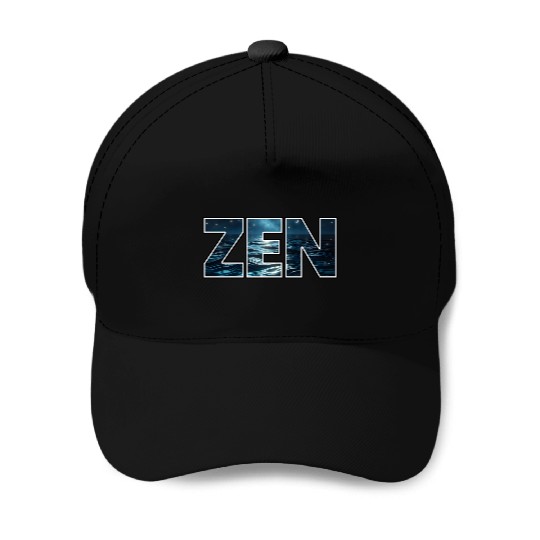 Ocean Waves Zen Logo Baseball Caps