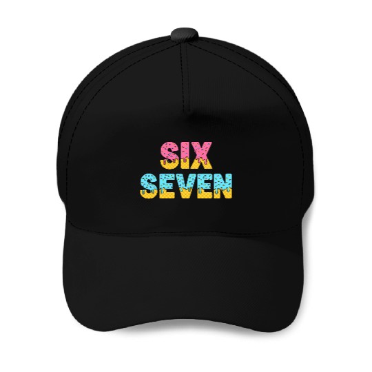 67 Six Seven Meme Funny Ice Cream Drip Waffle Cone Baseball Caps