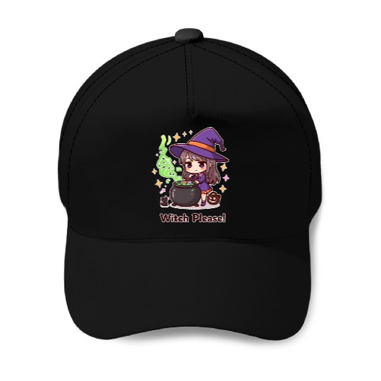 Cute Witch Cauldron Adventure Baseball Caps