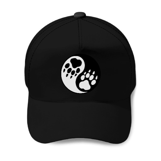 wolf paw ying yang Baseball Caps
