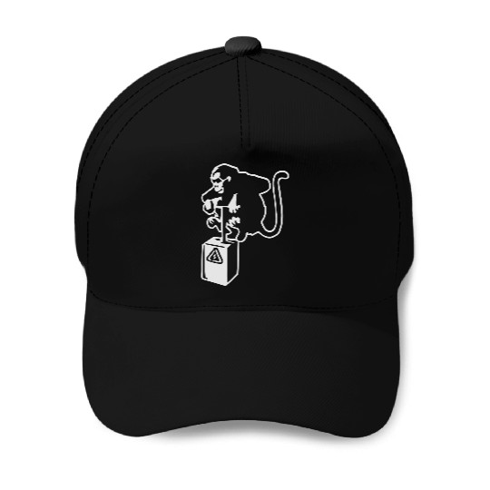 Banksy Detinator Monkey Outline Baseball Caps