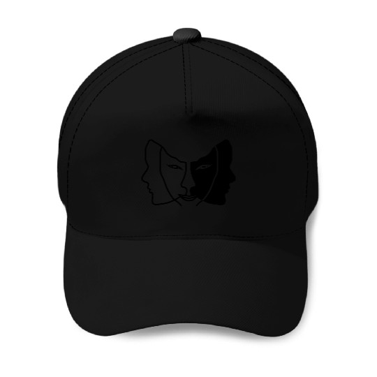 light dark face mask gemini Baseball Caps