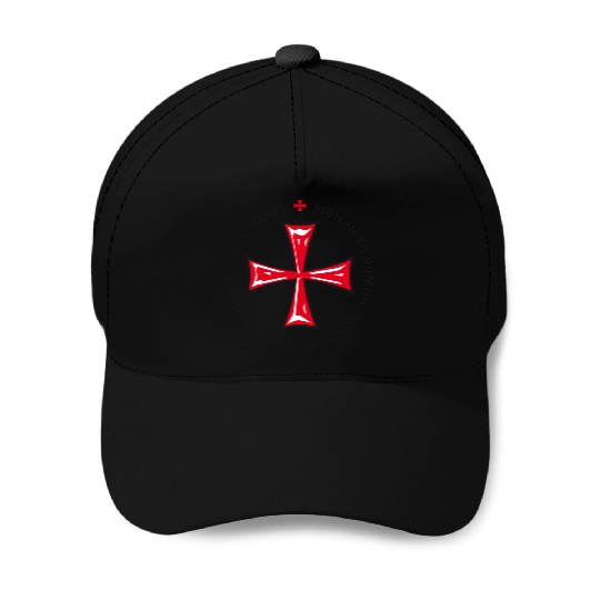 Cross Knights Templar Crusader non nobis domine Baseball Caps
