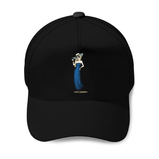 Lady With A Drink Baseball Caps