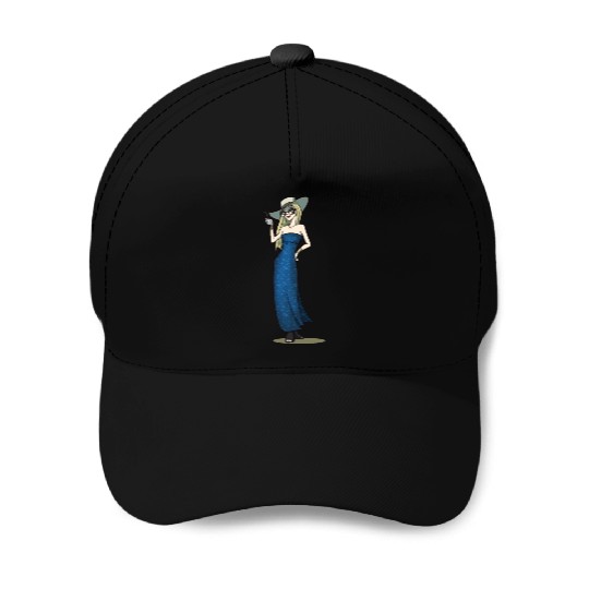 Lady With A Drink Baseball Caps