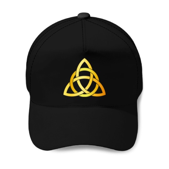 Original Triquetra circle celtic knot gold Baseball Caps