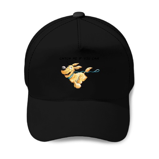 Catch me Dog - Running - Dogs - Gift - Cartoon Baseball Caps