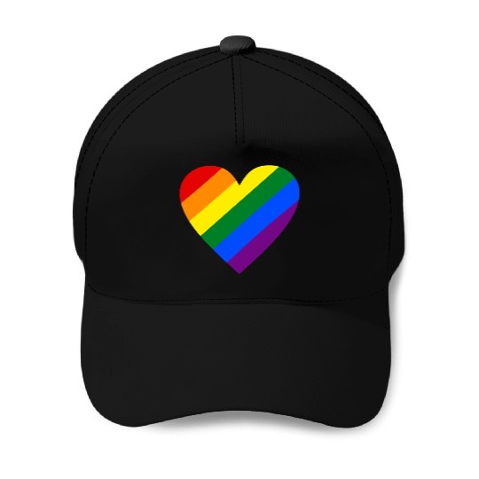 Rainbow Heart Baseball Caps