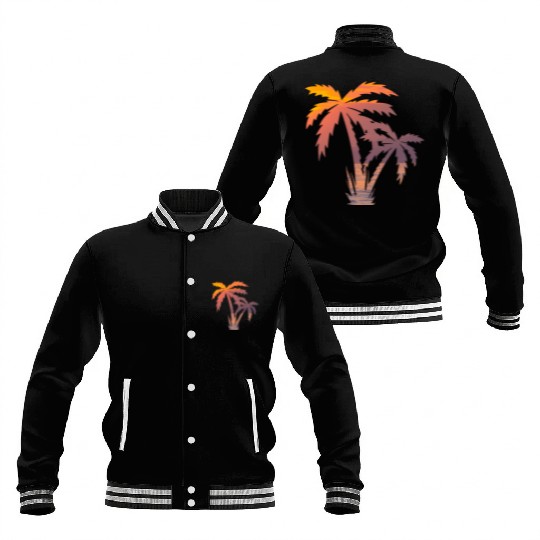 California Palm Tree Sunset Baseball Jackets