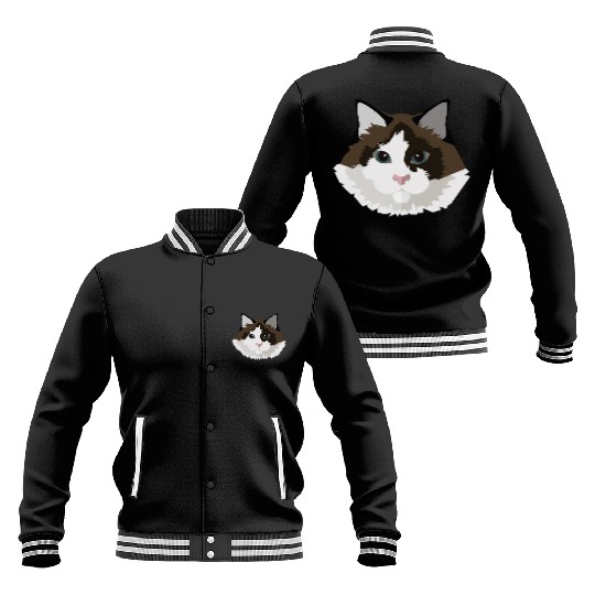 Cat face Baseball Jackets