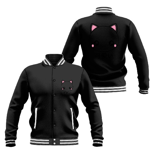 Cute Kawaii Cat Face Japanese Anime Baseball Jackets
