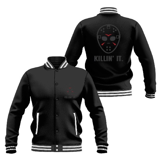 Killin It Friday 13TH Halloween Jason Mask Baseball Jackets