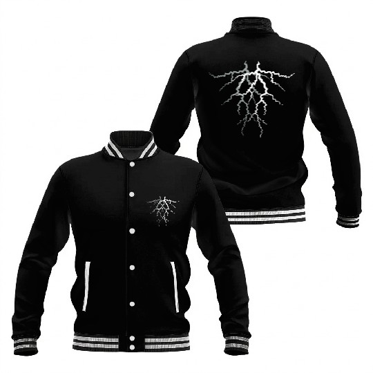 pattern lightning thunder weather storm storm elec Baseball Jackets