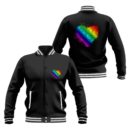 Rainbow Heart Vintage <3 Baseball Jackets