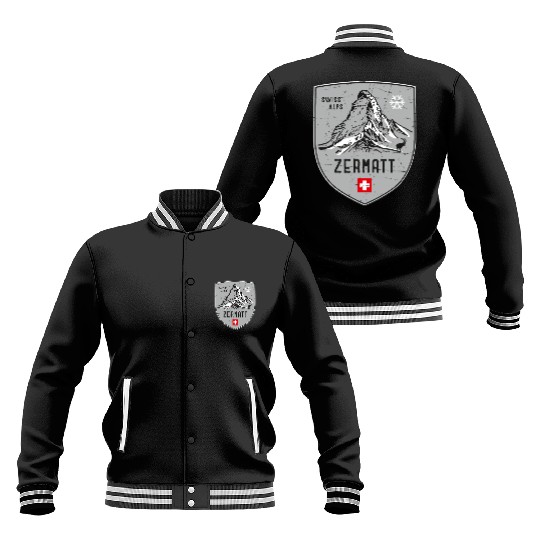 Zermatt Switzerland Emblem Baseball Jackets