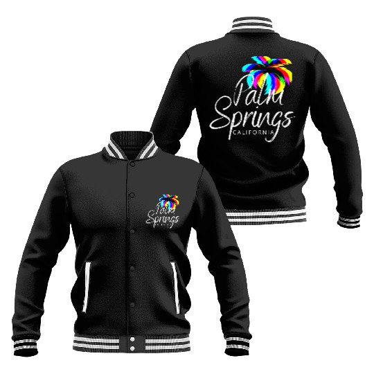 Palm Springs Neon Tree (White) Baseball Jackets