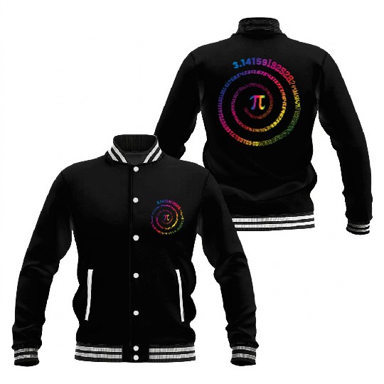 Pi Day Baseball Jackets Spiral Pi Math Baseball Jackets for Pi Day 3.14