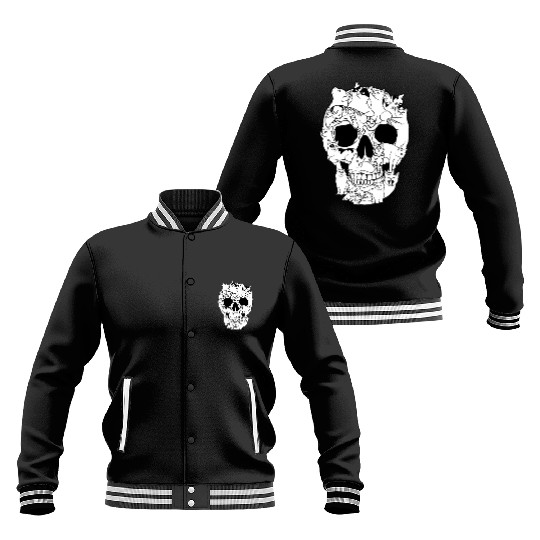 Cat Skull Kitty Skeleton Grunge Style Funny Cat Bo Baseball Jackets