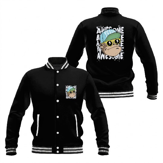 awesome monkey Baseball Jackets