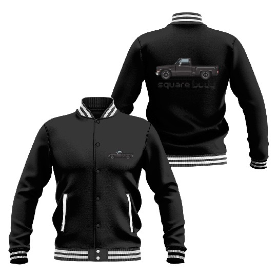 Square Body Black Baseball Jackets